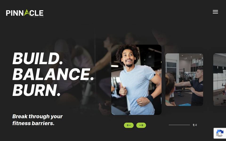 Pinnacle Fitness Club website