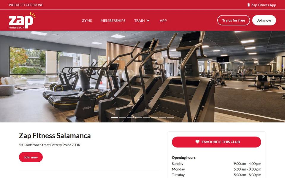 Zap Fitness Salamanca website