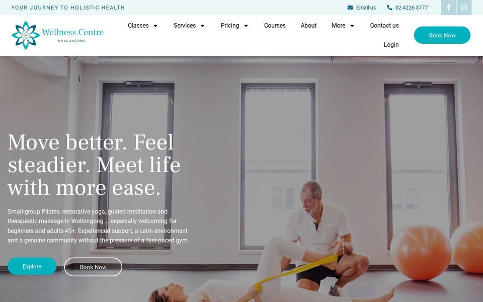 Wellness Centre Wollongong website