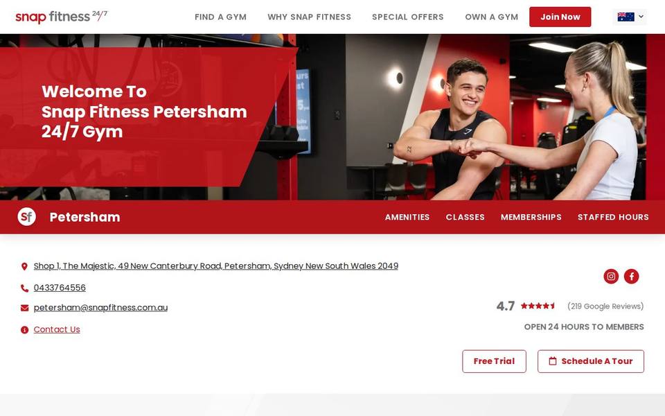 Snap Fitness Petersham website
