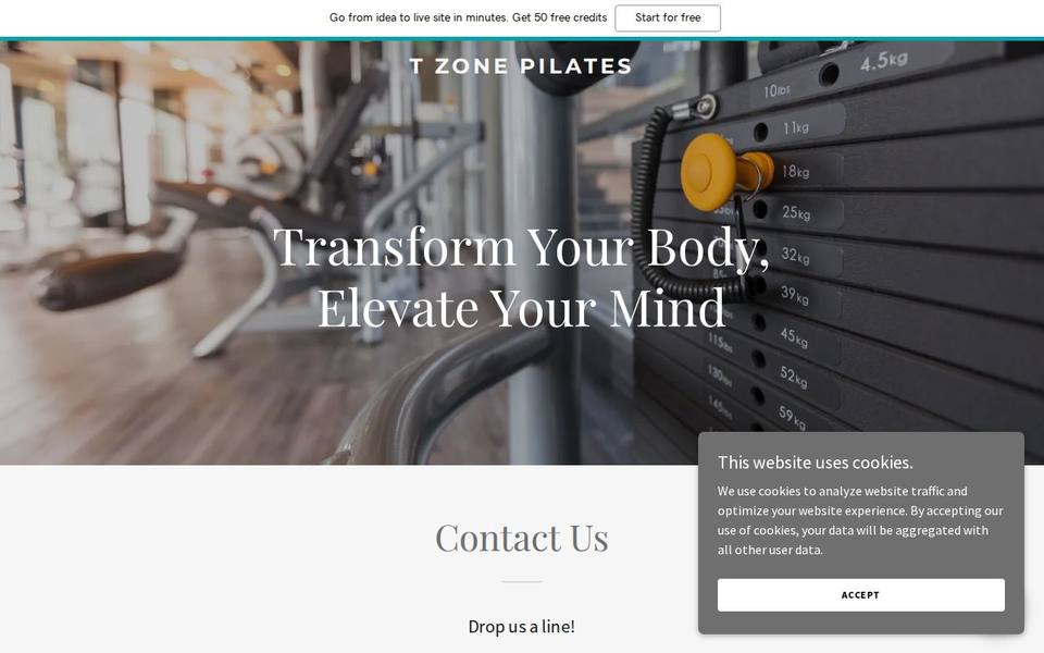 T-Zone Pilates Golden Bay website