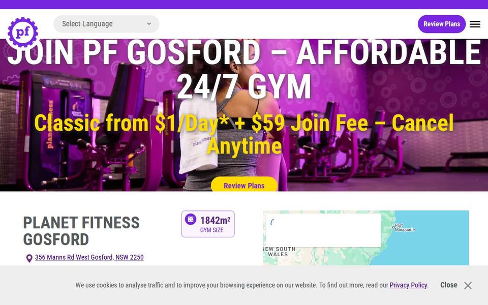 Planet Fitness Gosford website