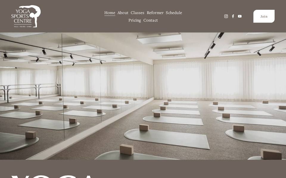 Yoga Sports Centre website