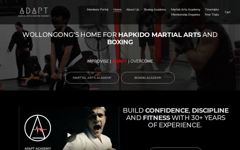 ADAPT Martial Arts Academy website