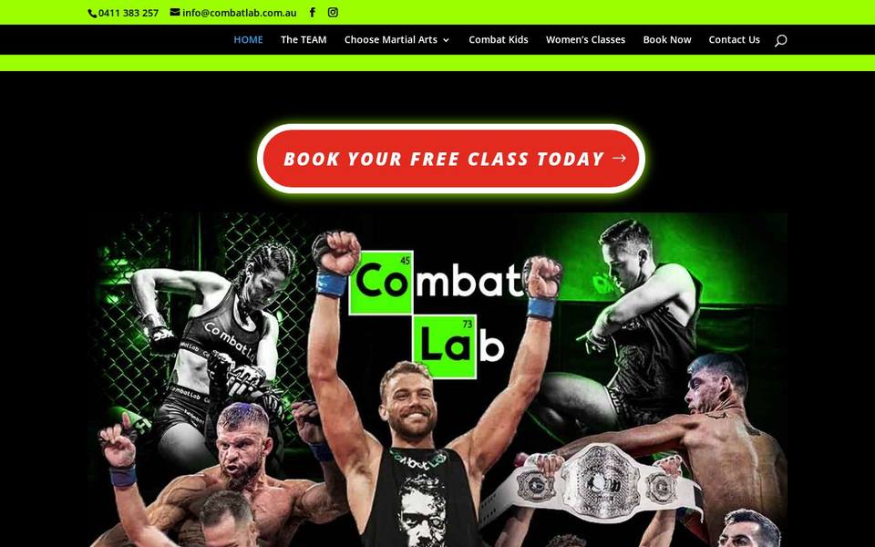 Combat Lab Martial Arts website