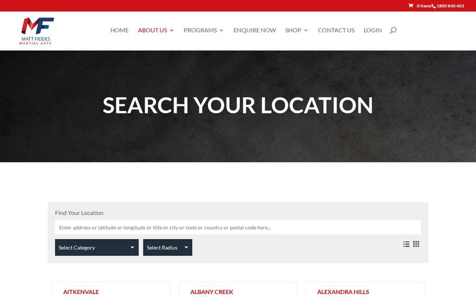 Matt Fiddes Martial Arts Burnside website