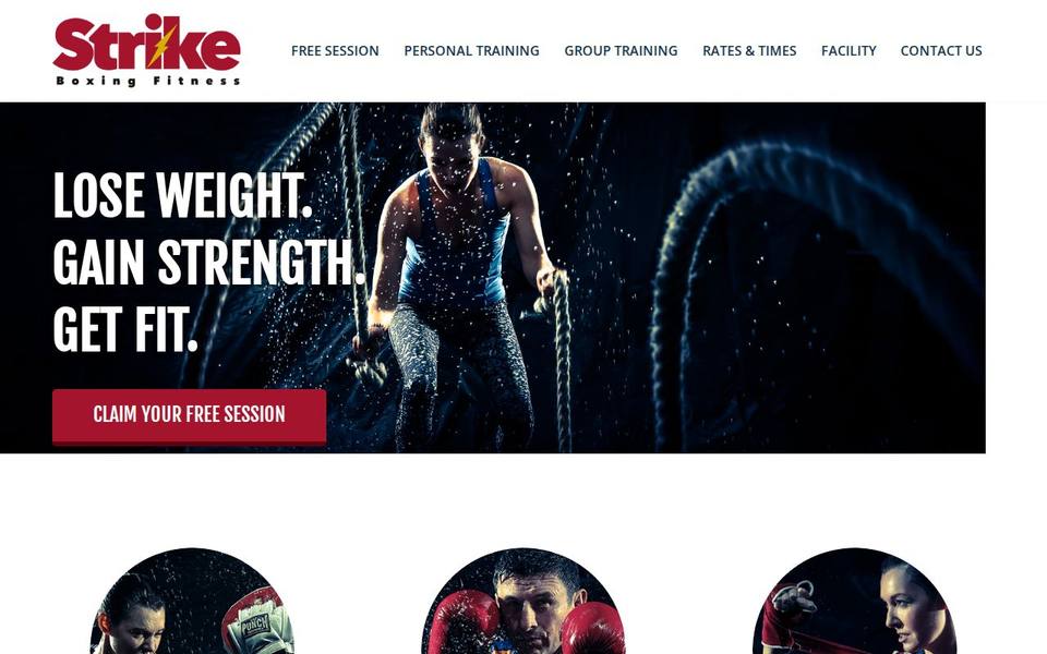 Strike Fitness website