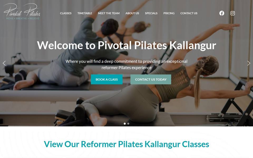 Pivotal Pilates website