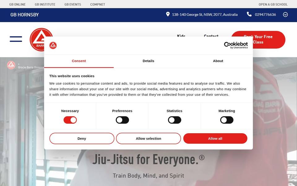 Gracie Barra Hornsby website
