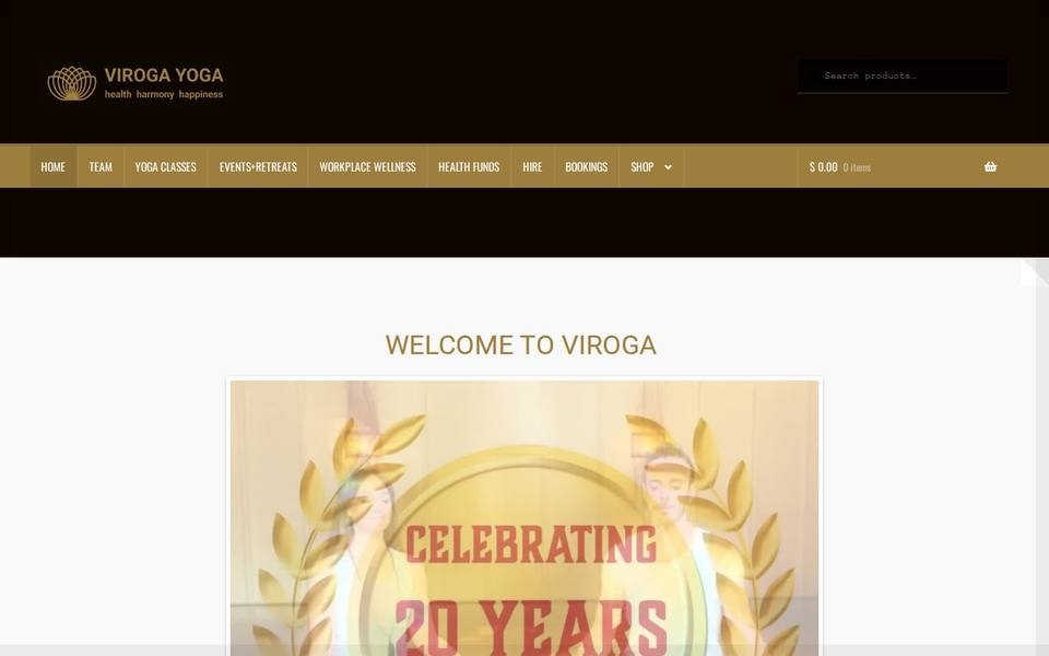 Viroga Yoga website