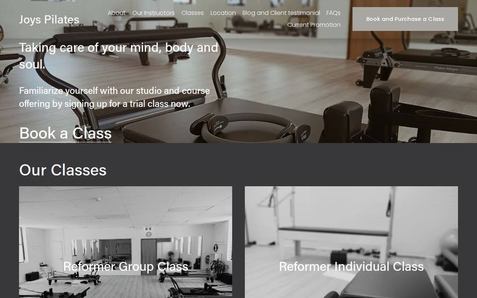 Joys Pilates website