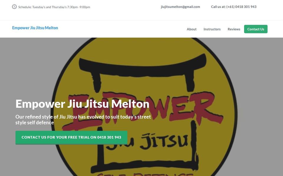 Empower Jiu Jitsu Melton website