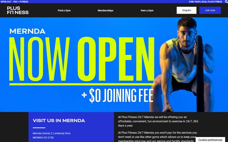 Plus Fitness Mernda website