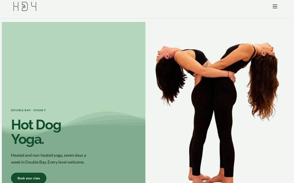 Hot Dog Yoga website