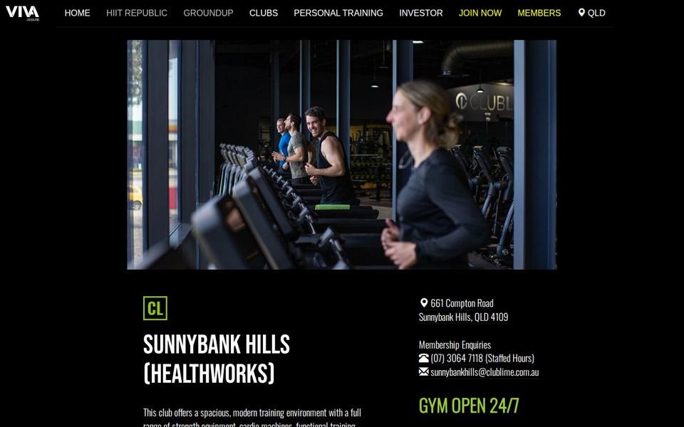 Club Lime Sunnybank Hills (Healthworks) website