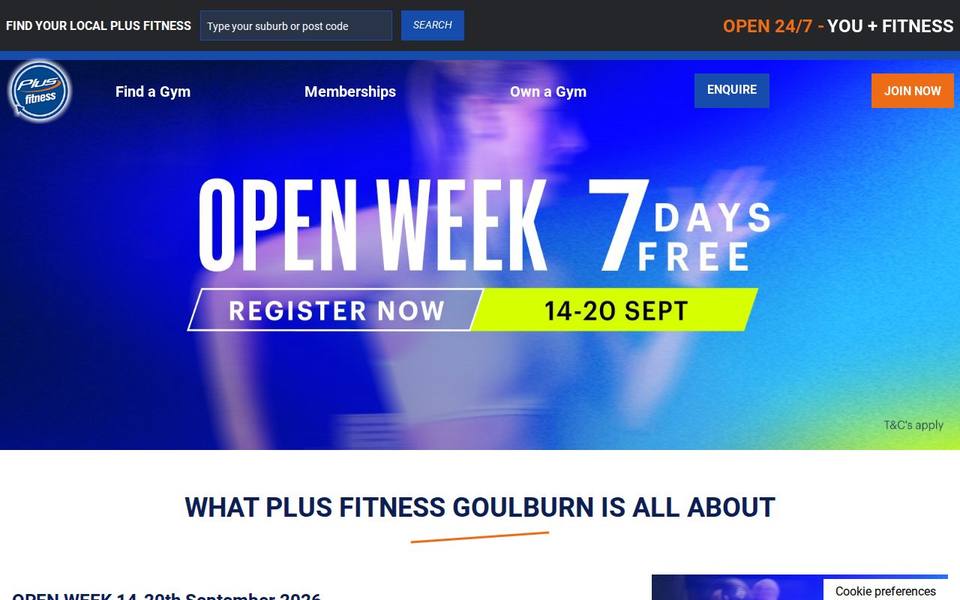 Plus Fitness Goulburn website