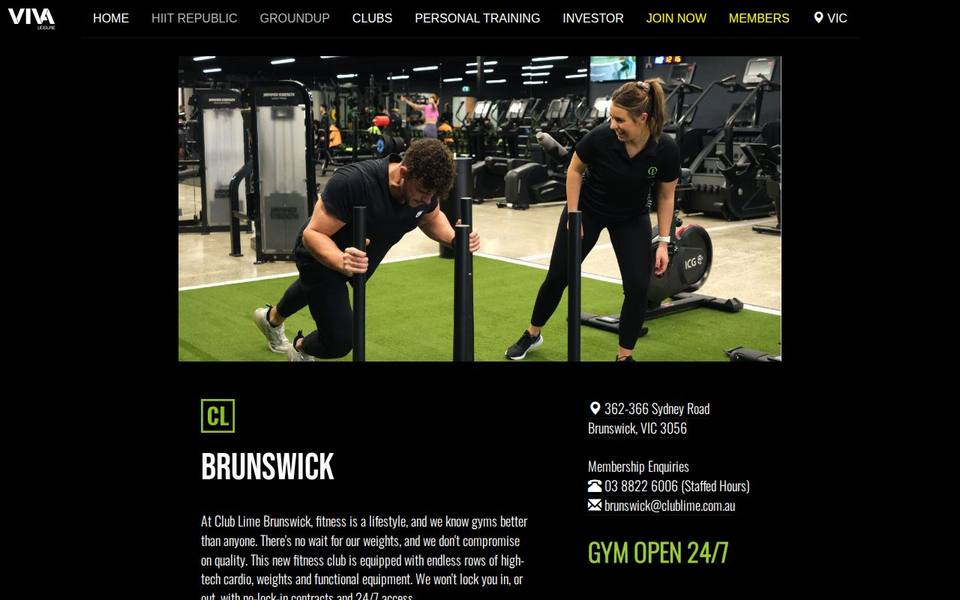 Club Lime Brunswick website