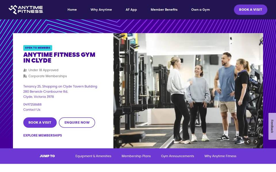 Anytime Fitness Clyde website