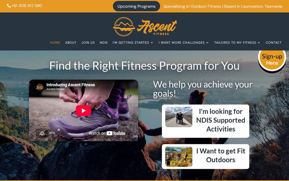 Ascent Fitness website