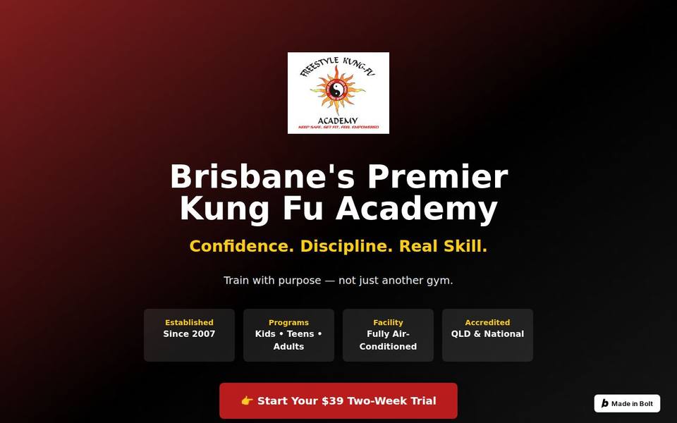 Freestyle Kung Fu Academy website