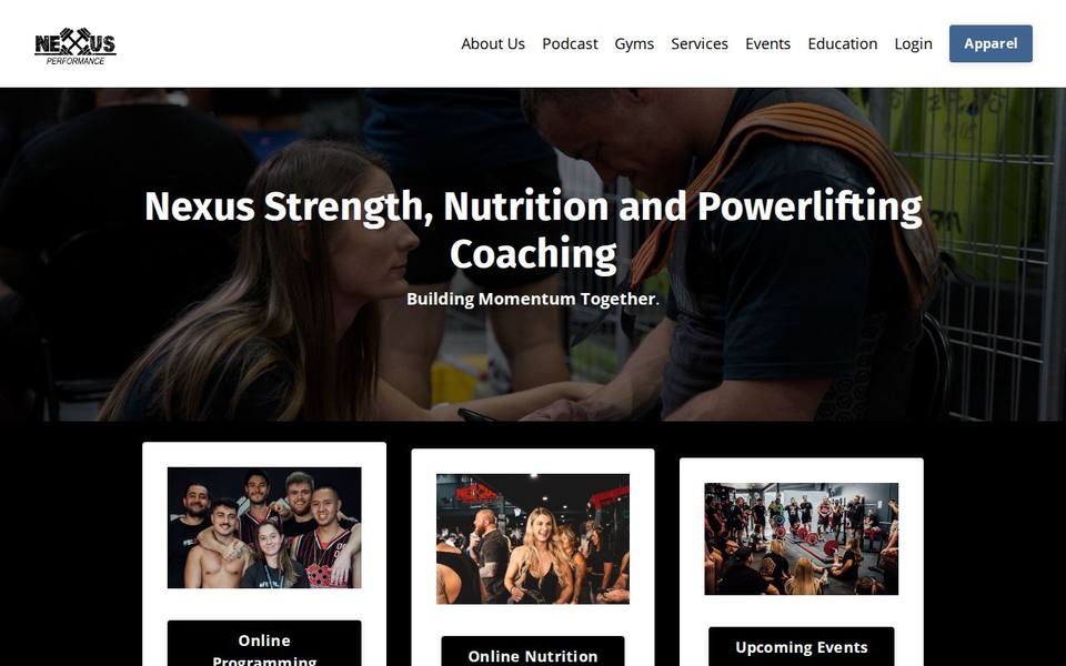 Nexus Performance website