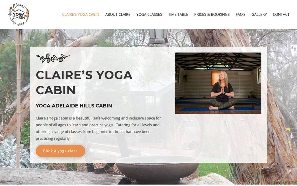 Claire’s Yoga Cabin website
