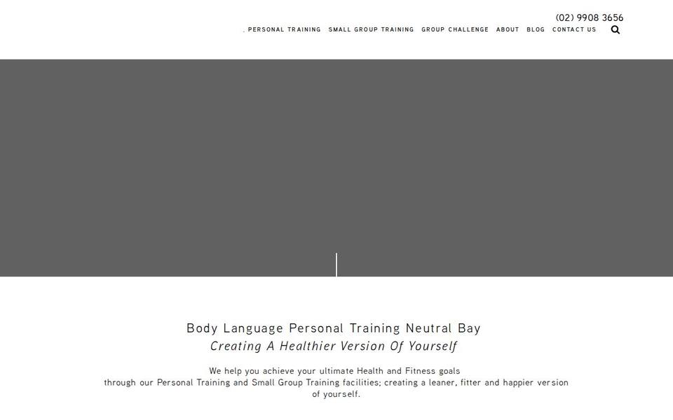 Body Language Personal Training website