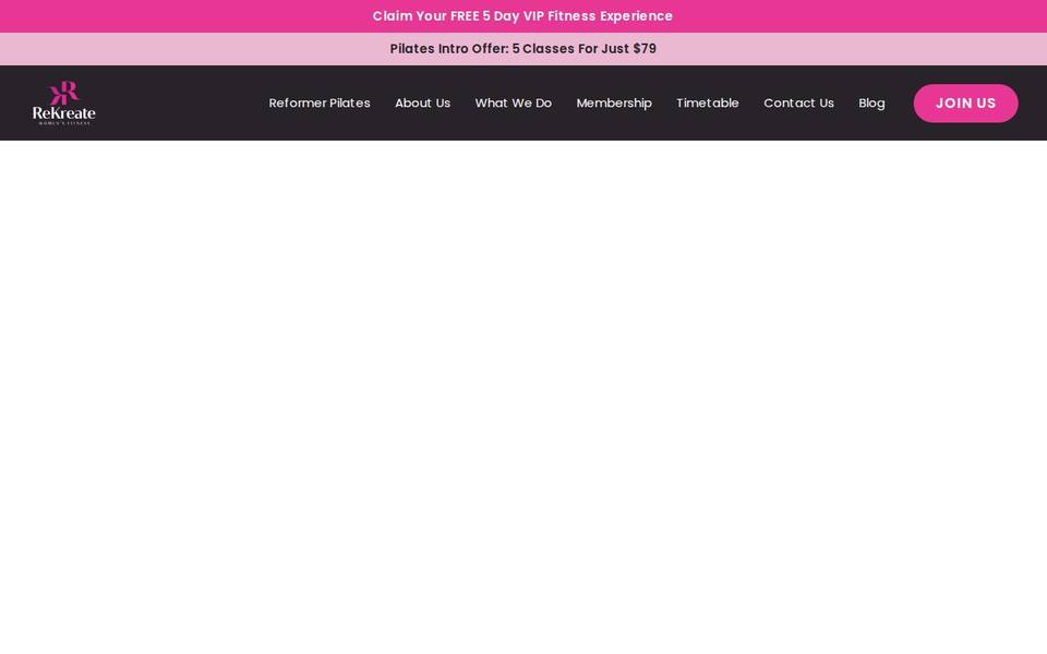 ReKreate Women's Fitness website