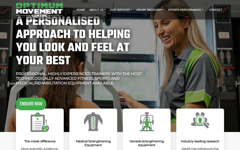 Optimum Movement Centre website