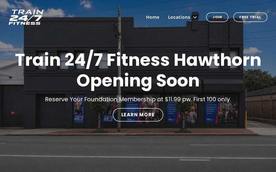 Train 24/7 Fitness website