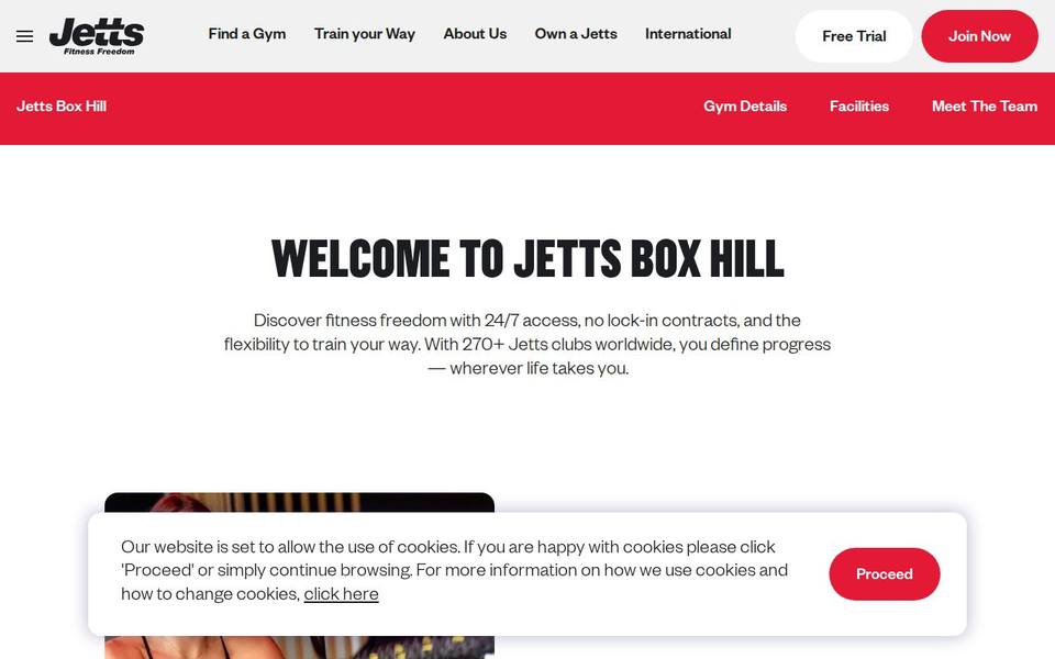 Jetts Box Hill website