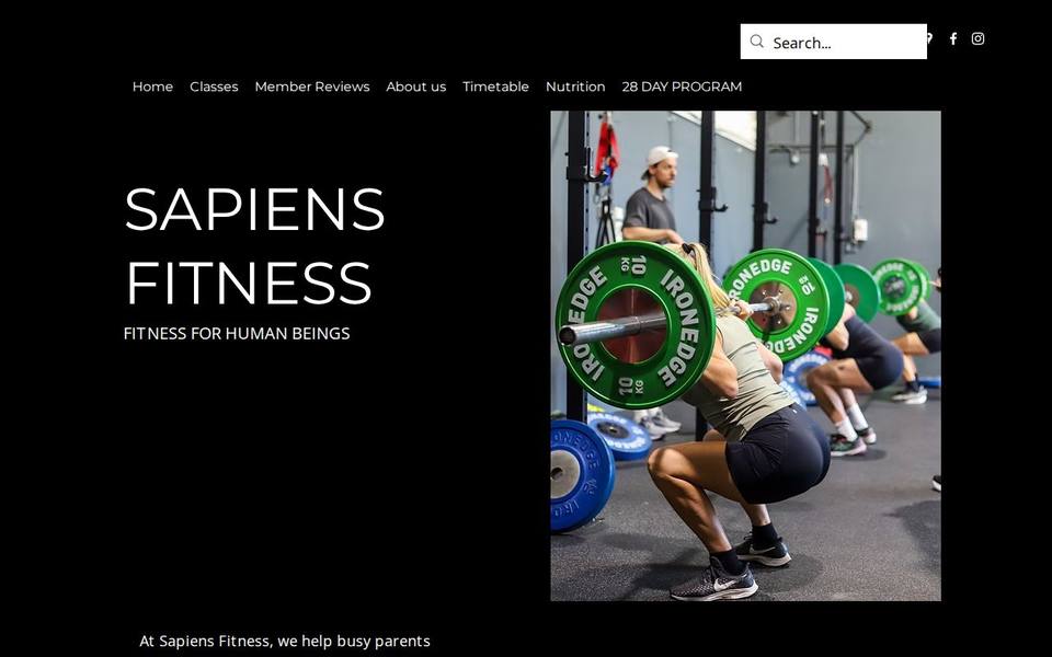 Sapiens Fitness website
