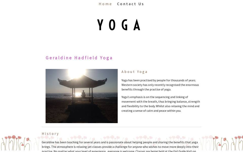 Geraldine Hadfield Yoga website