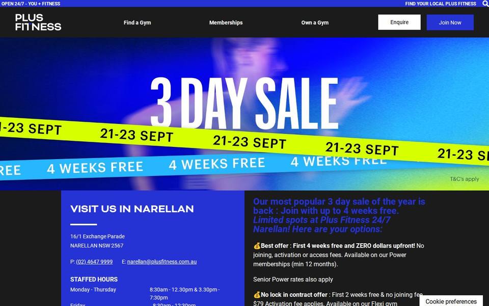 Plus Fitness Narellan website
