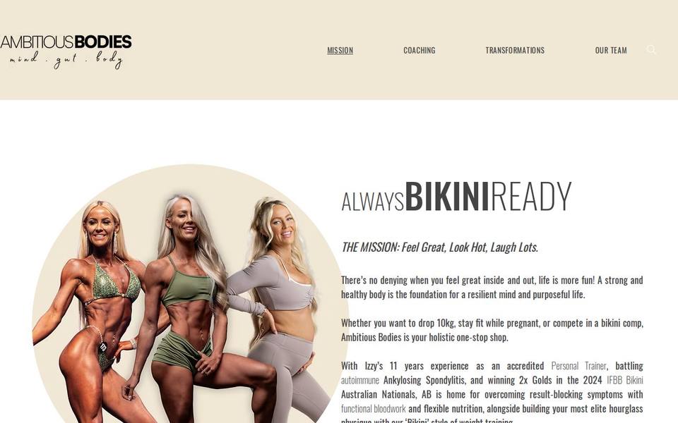 Ambitious Bodies Fitness website