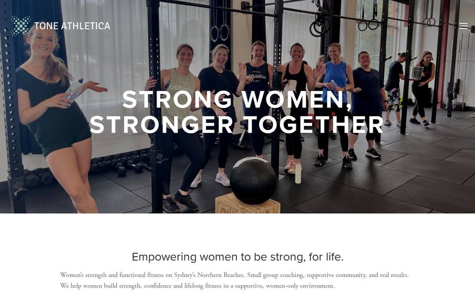 Tone Athletica - Womens Strength & Fitness website