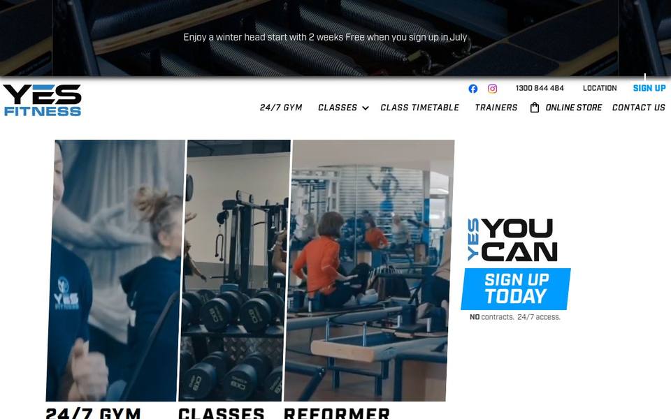 Yes Fitness website