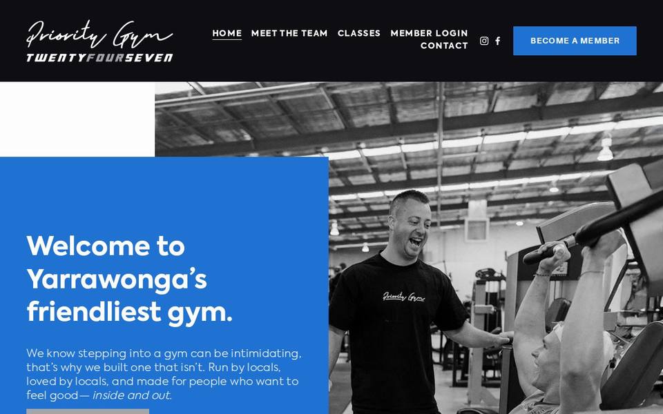 Priority Fitness website