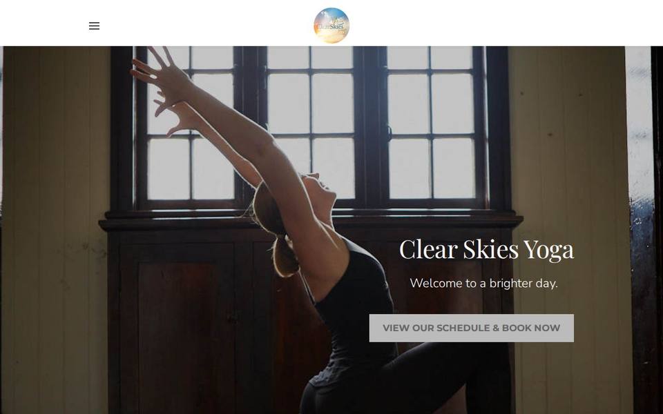 Clear Skies Yoga website