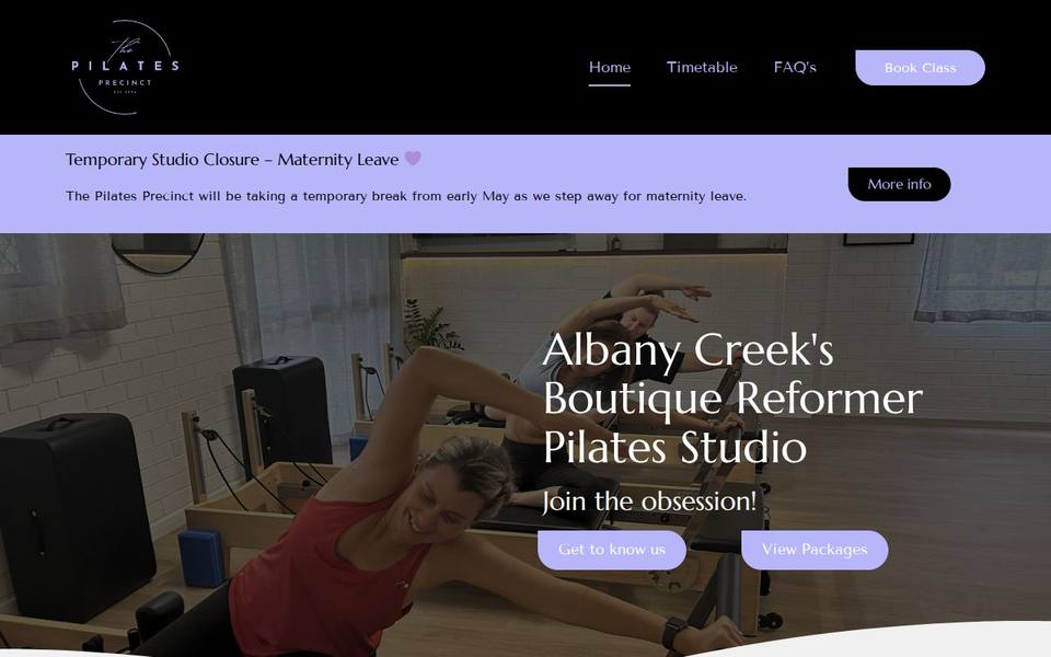 The Pilates Precinct website
