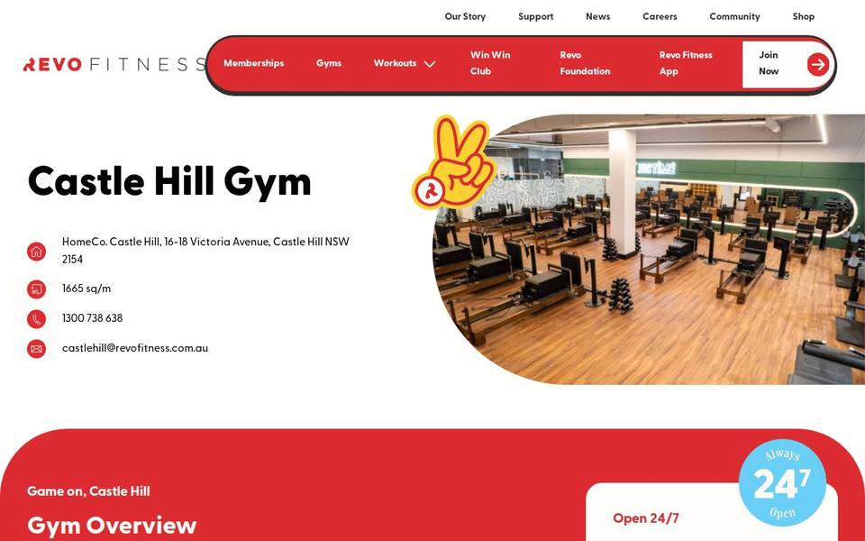 Revo Fitness Castle Hill website