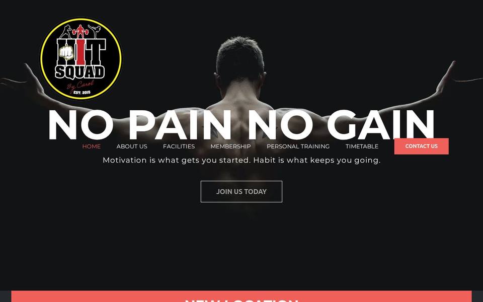 HIT Fitness and Combat website