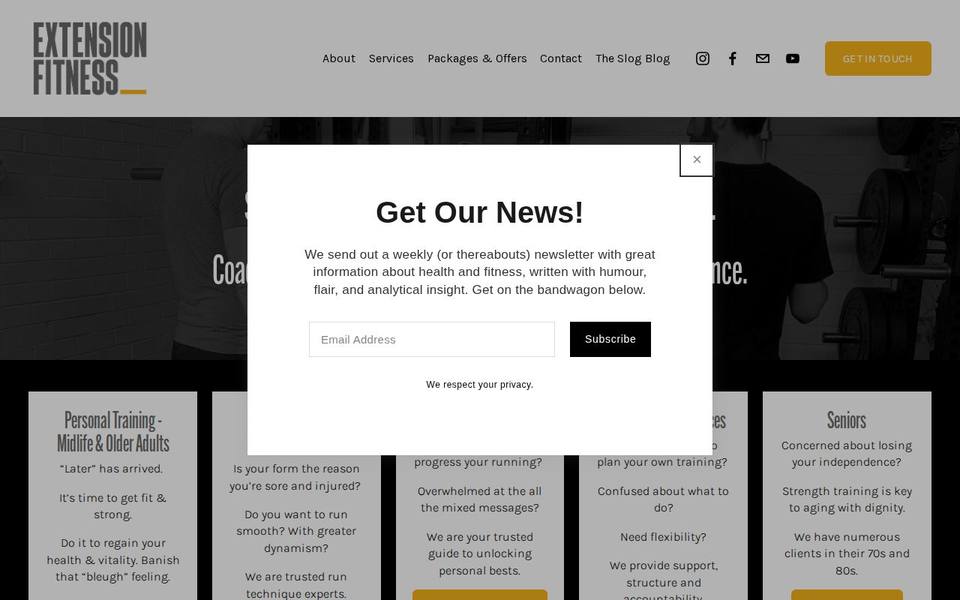 Extension Fitness website