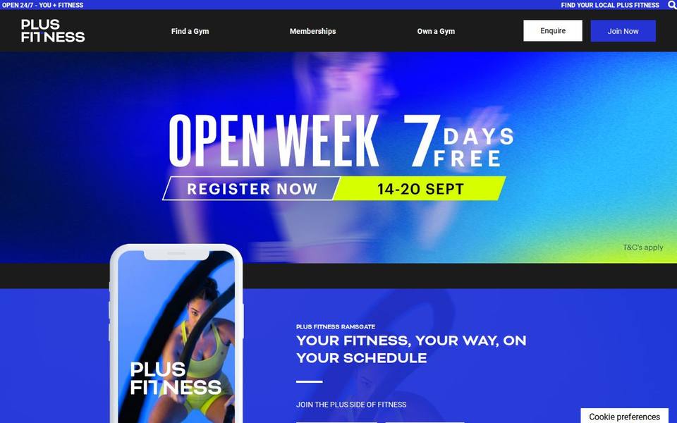 Plus Fitness Ramsgate website