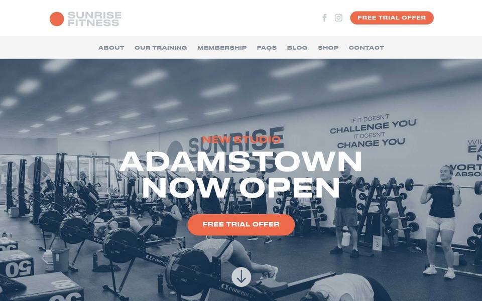 Sunrise Fitness website