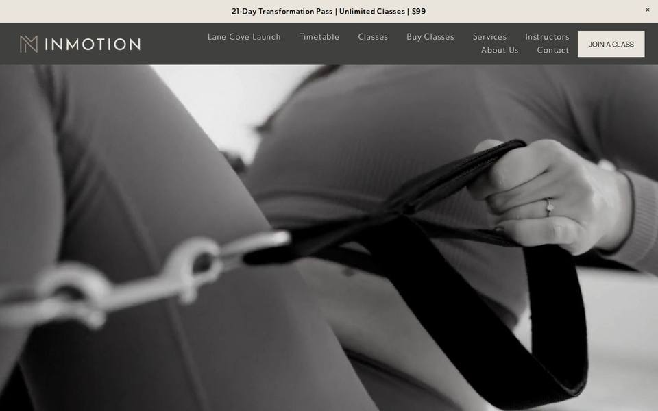 Inmotion Studio Reformer Pilates website
