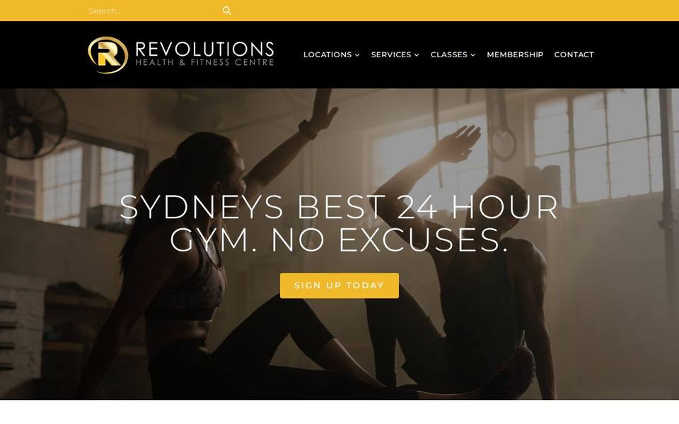 Revolutions Health and Fitness Centre website