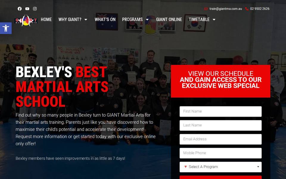 Giant Martial Arts Bexley website