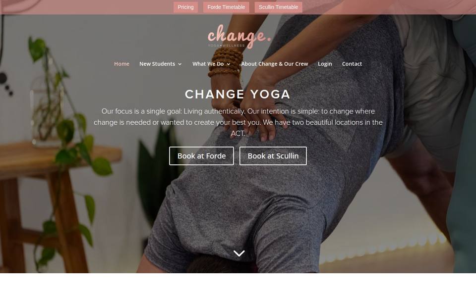 Change Yoga and Wellness website
