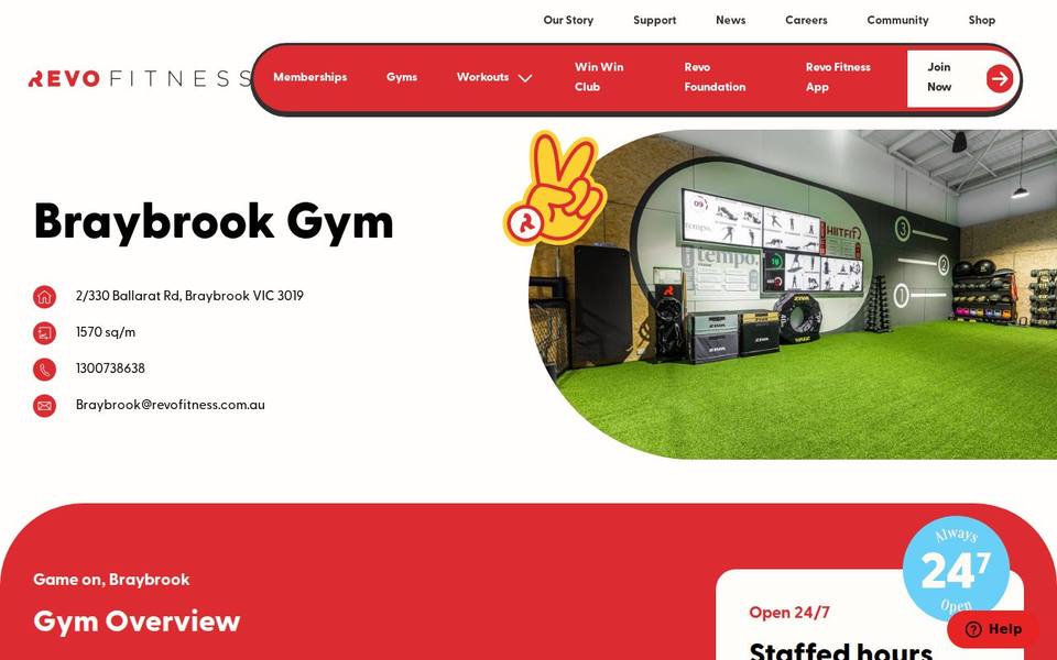 Revo Fitness Braybrook website